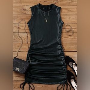 PU leather bodycon dress